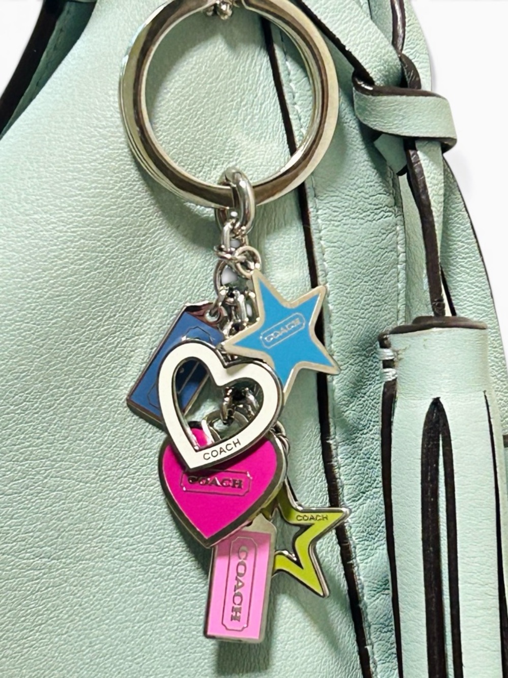 COACH Stars and Hearts Key Ring/Bag Charm - Picture 3 of 3